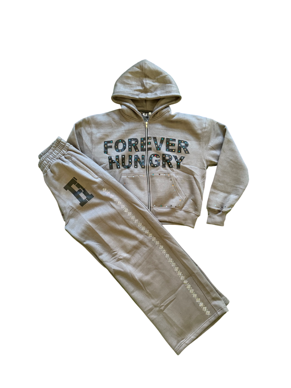 Forever Hungry Grey Gems Sweatsuit